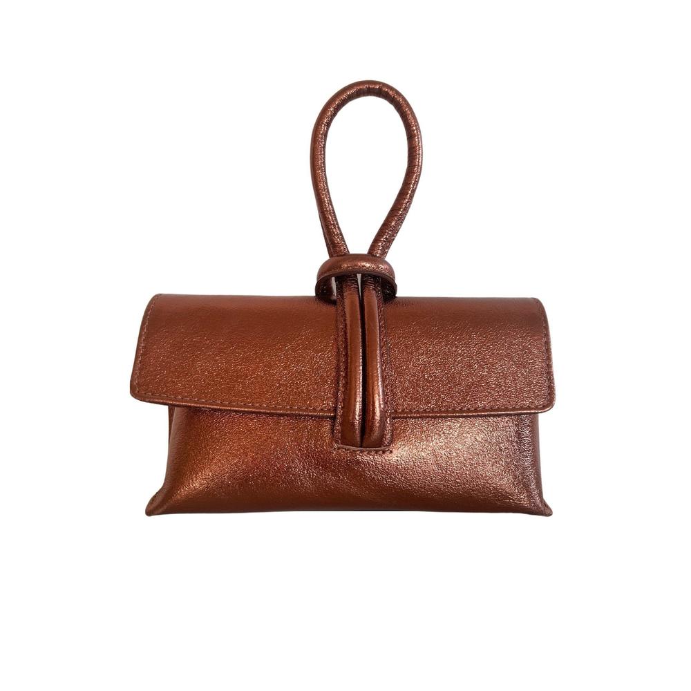 Cult Moda - Single Handle Wristlet Crossbody Bag in Bronze